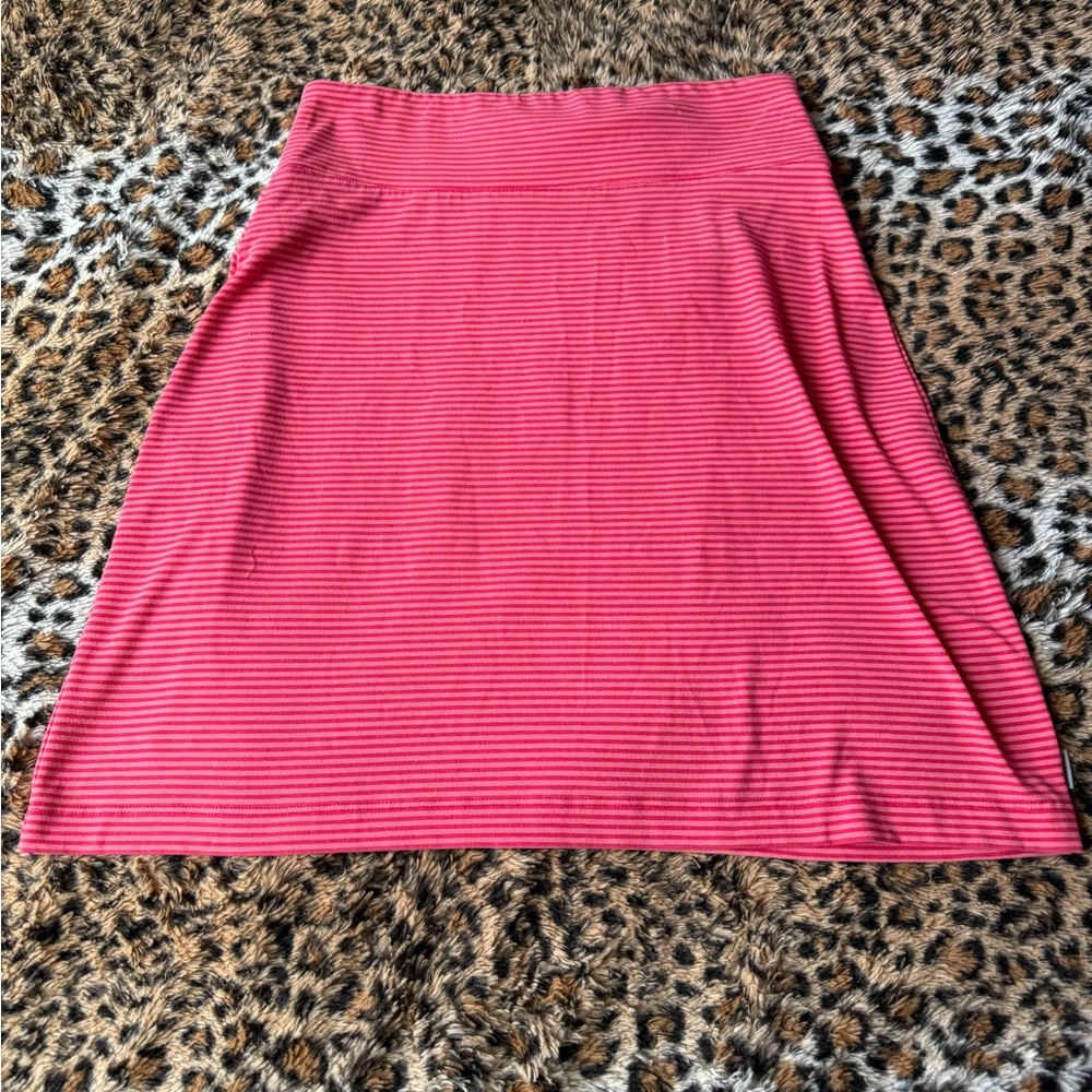 Eddie Bauer Coral Striped A-Line Skirt